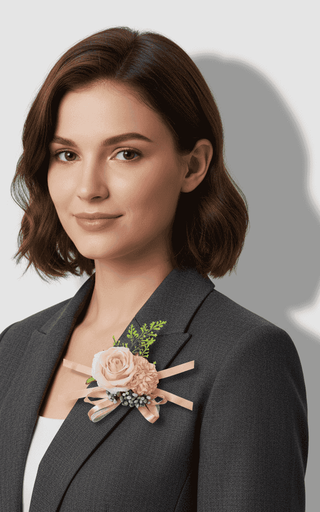 طقم كورساج الورد الأبيض العاجي والكافور مع غلاف الجوت الطبيعي لحفلات زفاف الحدائق