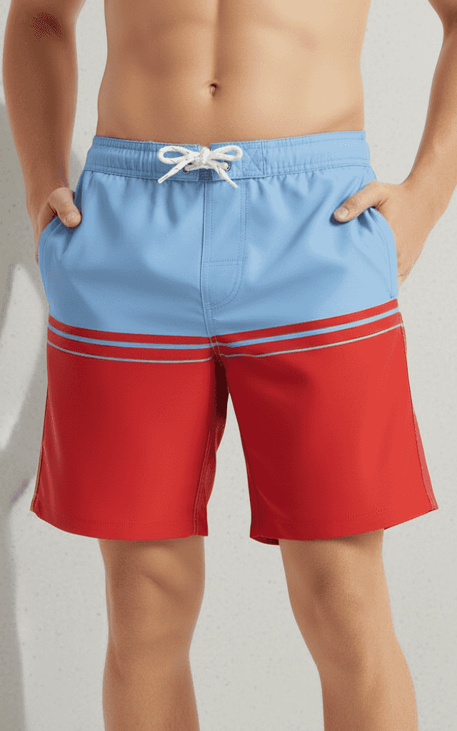 شورت سباحة للرجال، طباعة موز مرحة على كامل القطعة بلون أصفر.